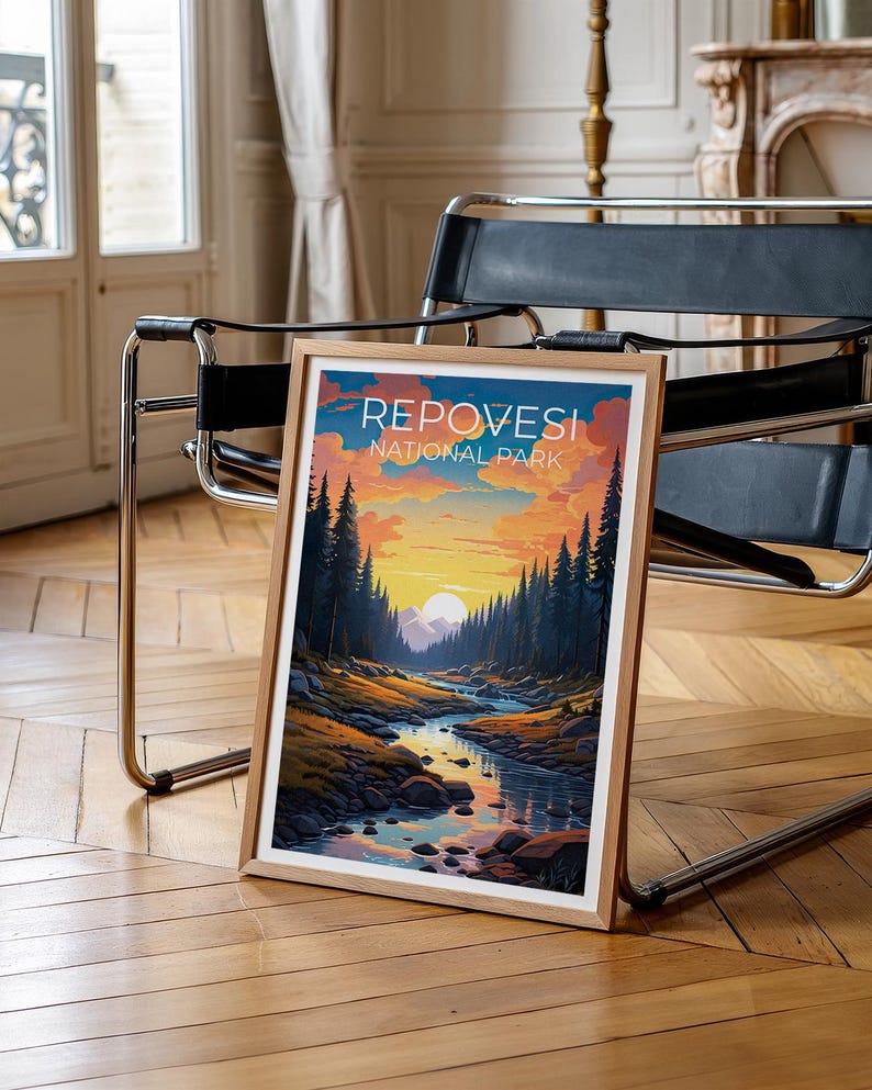 Repovesi National Park Travel Print, Finland Poster, Forest Wall Art, Mountain Illustration, Repovesi Poster, Home Decor, Birthday Gift