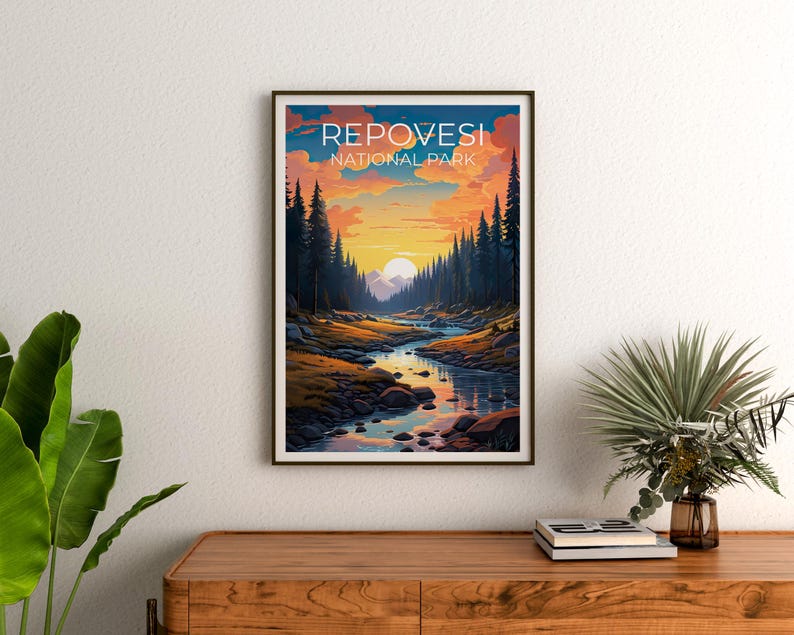 Repovesi National Park Travel Print, Finland Poster, Forest Wall Art, Mountain Illustration, Repovesi Poster, Home Decor, Birthday Gift