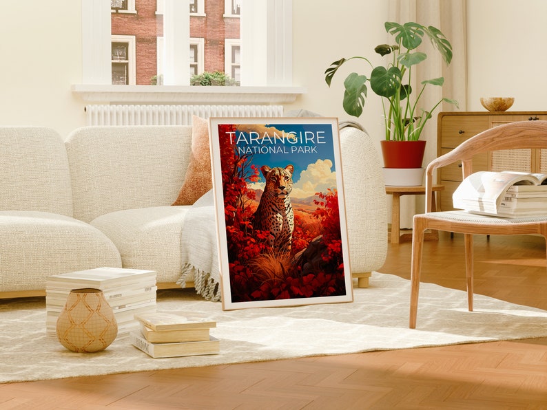 Tarangire National Park Poster, Tarangire Print, Tanzania Art, Tanzania Print, Tarangire Travel Poster, Cheetah Poster