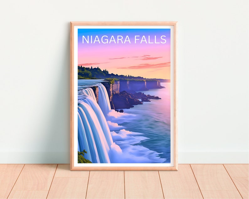 Niagara Falls Travel Poster, New York Wall Art, New York Print, Niagara Falls Poster, Nature Poster, Waterfall Poster, Niagara Falls Art