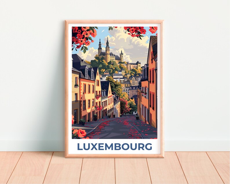 Luxembourg Poster, Luxembourg City Travel Print, Europe Poster, Luxembourg Print, Europe Print, Luxembourg  Gift, Luxembourg Art
