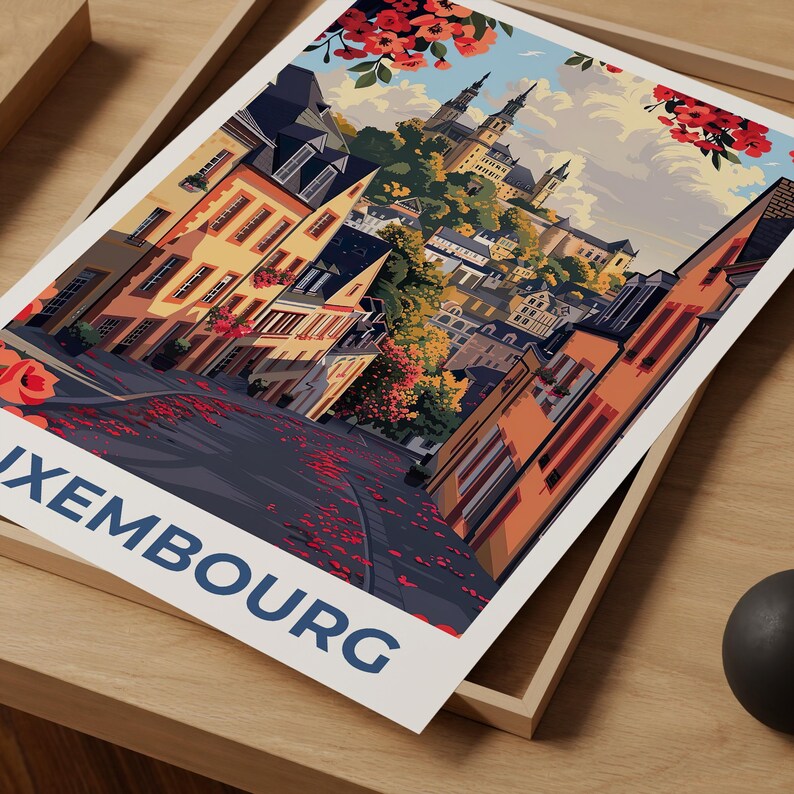 Luxembourg Poster, Luxembourg City Travel Print, Europe Poster, Luxembourg Print, Europe Print, Luxembourg  Gift, Luxembourg Art