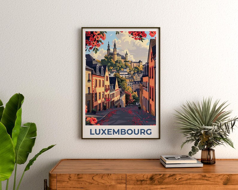 Luxembourg Poster, Luxembourg City Travel Print, Europe Poster, Luxembourg Print, Europe Print, Luxembourg  Gift, Luxembourg Art