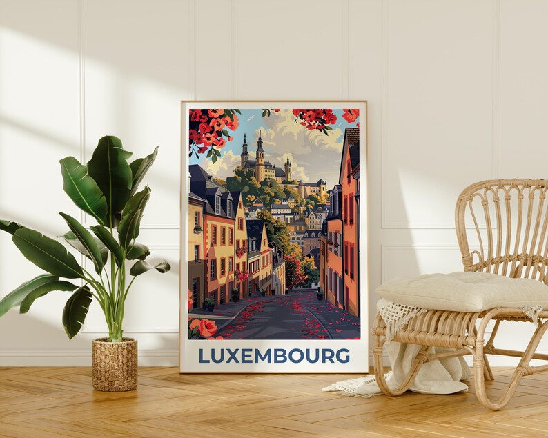 Luxembourg Poster, Luxembourg City Travel Print, Europe Poster, Luxembourg Print, Europe Print, Luxembourg  Gift, Luxembourg Art