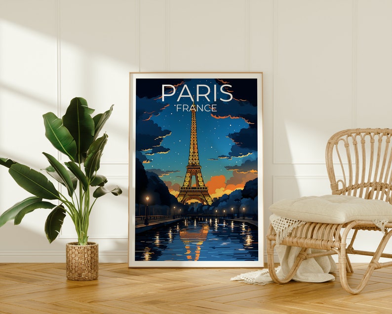 Paris Travel Poster, France Wall Art, France Print, Paris Poster, Eiffel Tower Poster, City Poster, Paris Art