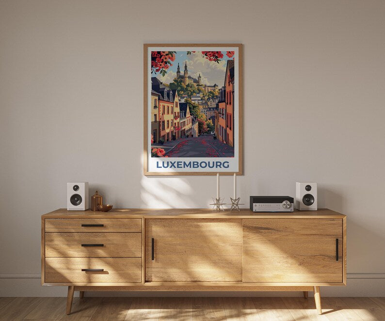 Luxembourg Poster, Luxembourg City Travel Print, Europe Poster, Luxembourg Print, Europe Print, Luxembourg  Gift, Luxembourg Art