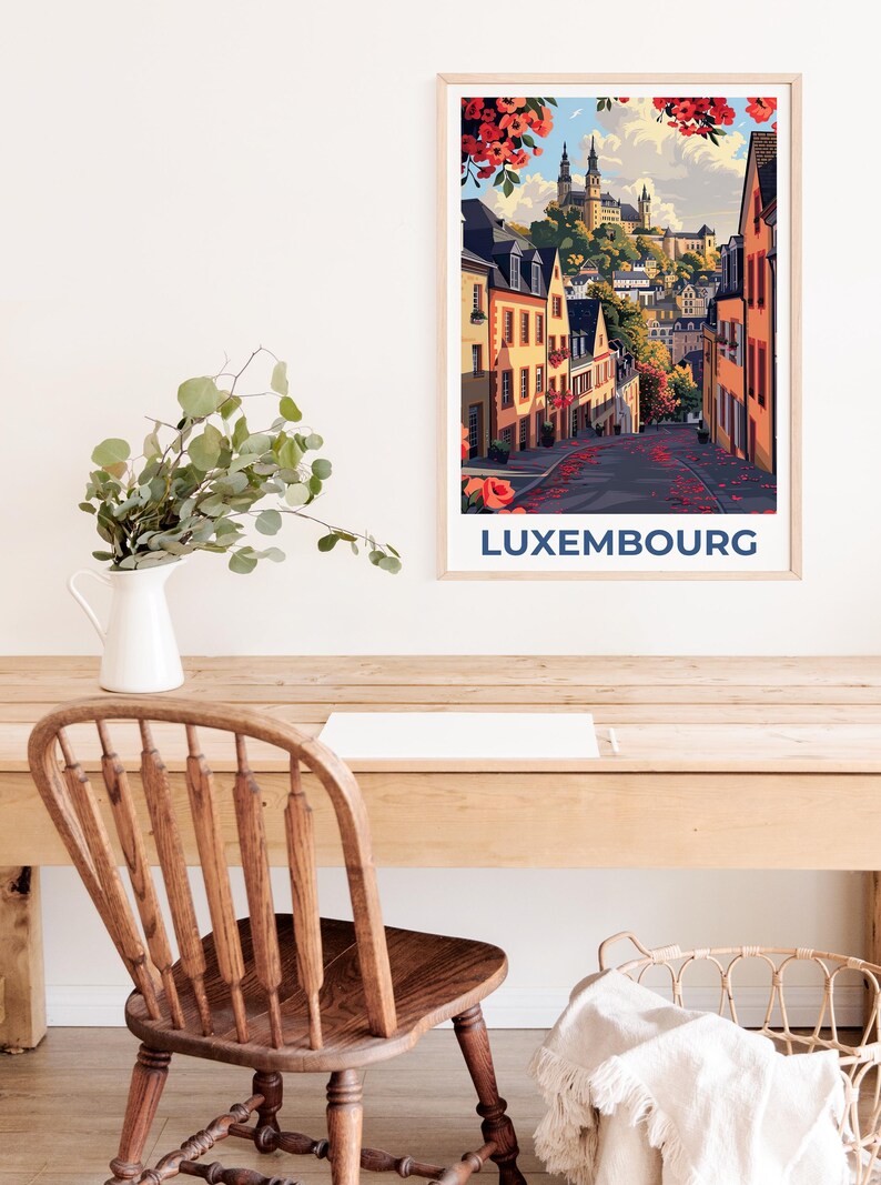 Luxembourg Poster, Luxembourg City Travel Print, Europe Poster, Luxembourg Print, Europe Print, Luxembourg  Gift, Luxembourg Art