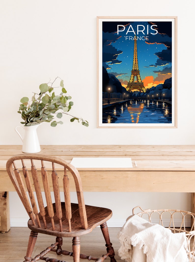 Paris Travel Poster, France Wall Art, France Print, Paris Poster, Eiffel Tower Poster, City Poster, Paris Art