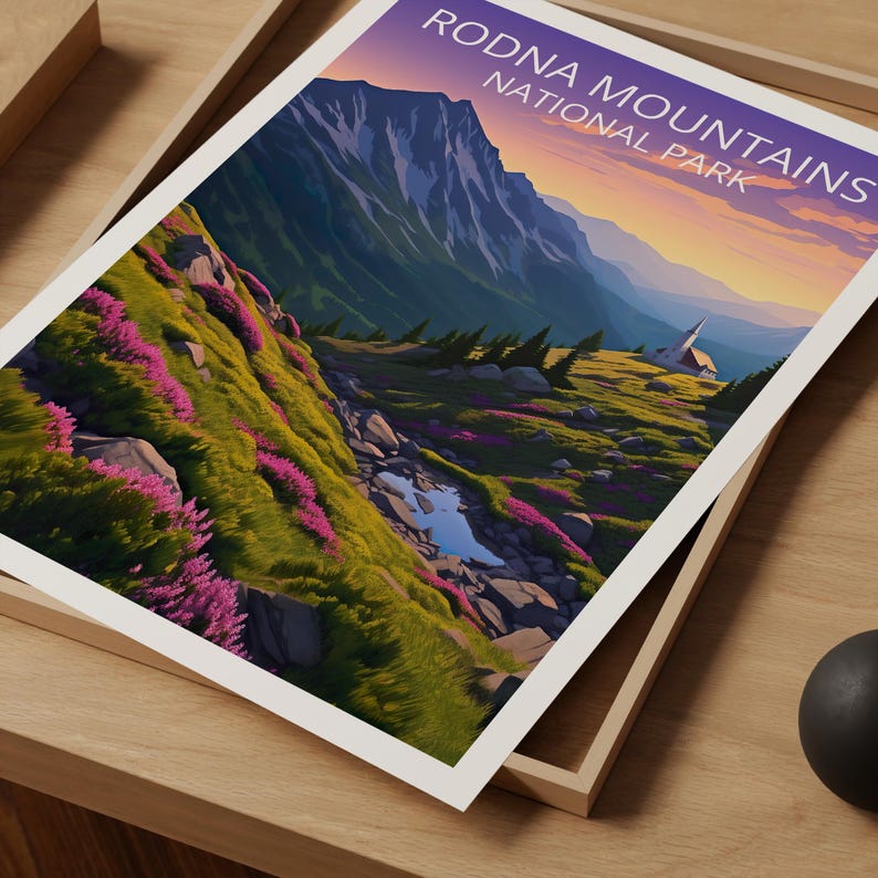 Rodna Mountains National Park Travel Print Romania Poster Romania Illustration Rodna Mountains Poster Home Decor Birthday Gift