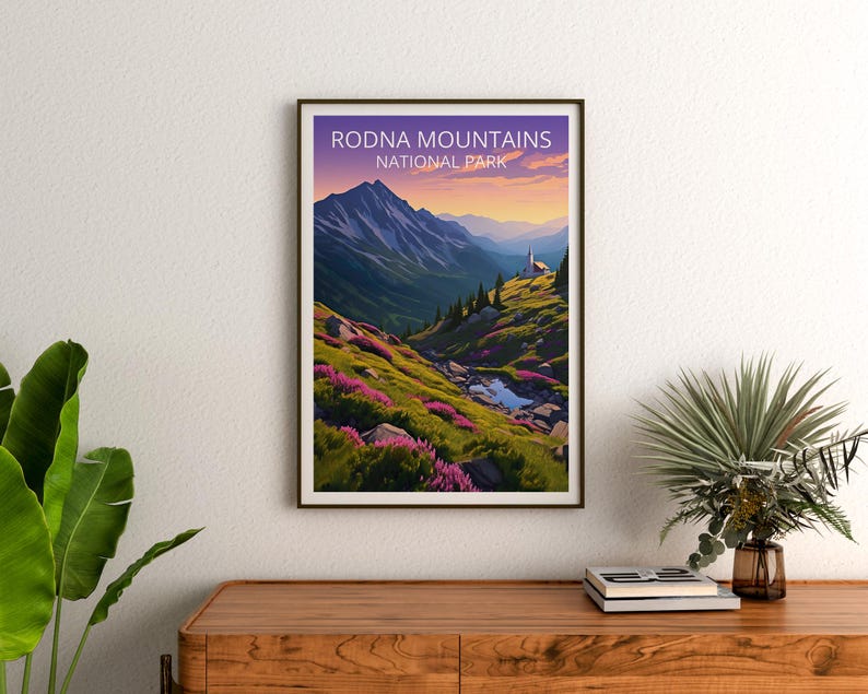 Rodna Mountains National Park Travel Print Romania Poster Romania Illustration Rodna Mountains Poster Home Decor Birthday Gift