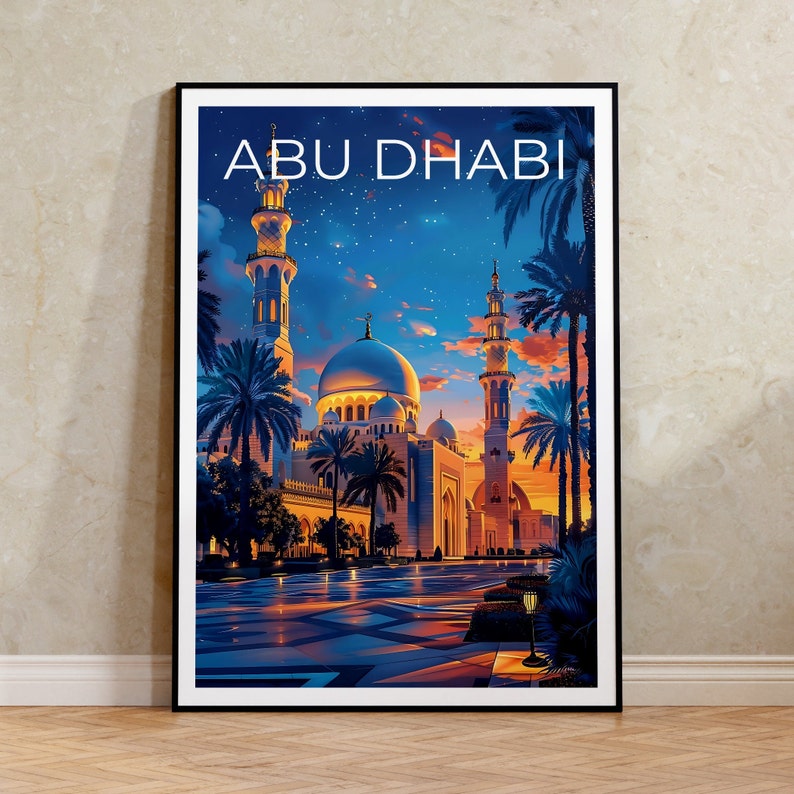 Abu Dhabi Poster, Abu Dhabi Print, UAE Poster, Emerites Poster, Abu Dhabi Travel Poster, Middle East Poster, Abu Dhabi Art
