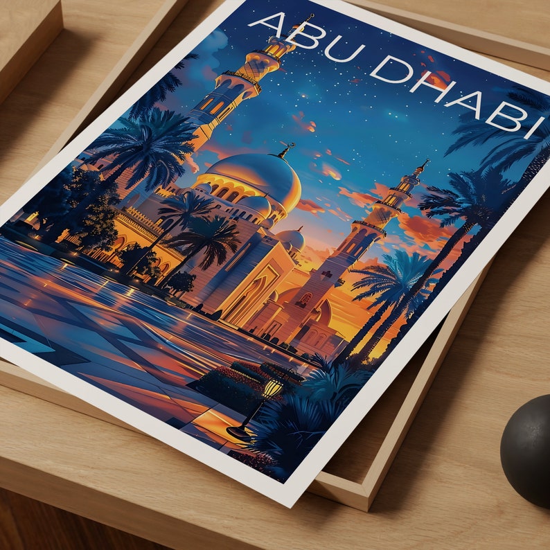 Abu Dhabi Poster, Abu Dhabi Druck, VAE Poster, Emerites Poster, Abu Dhabi Reiseposter, Naher Osten Poster, Abu Dhabi Kunst