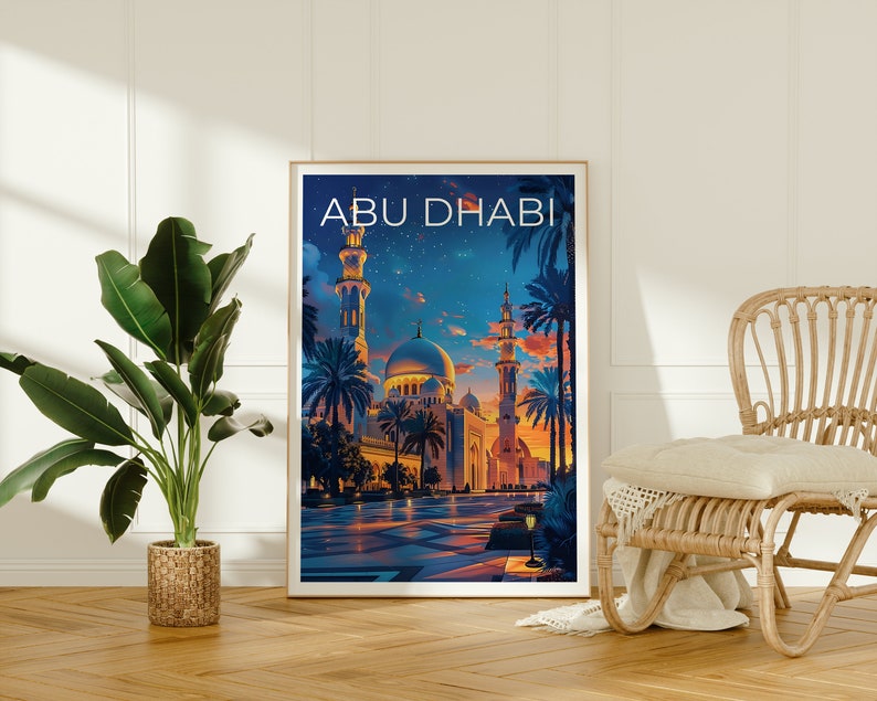 Abu Dhabi Poster, Abu Dhabi Druck, VAE Poster, Emerites Poster, Abu Dhabi Reiseposter, Naher Osten Poster, Abu Dhabi Kunst