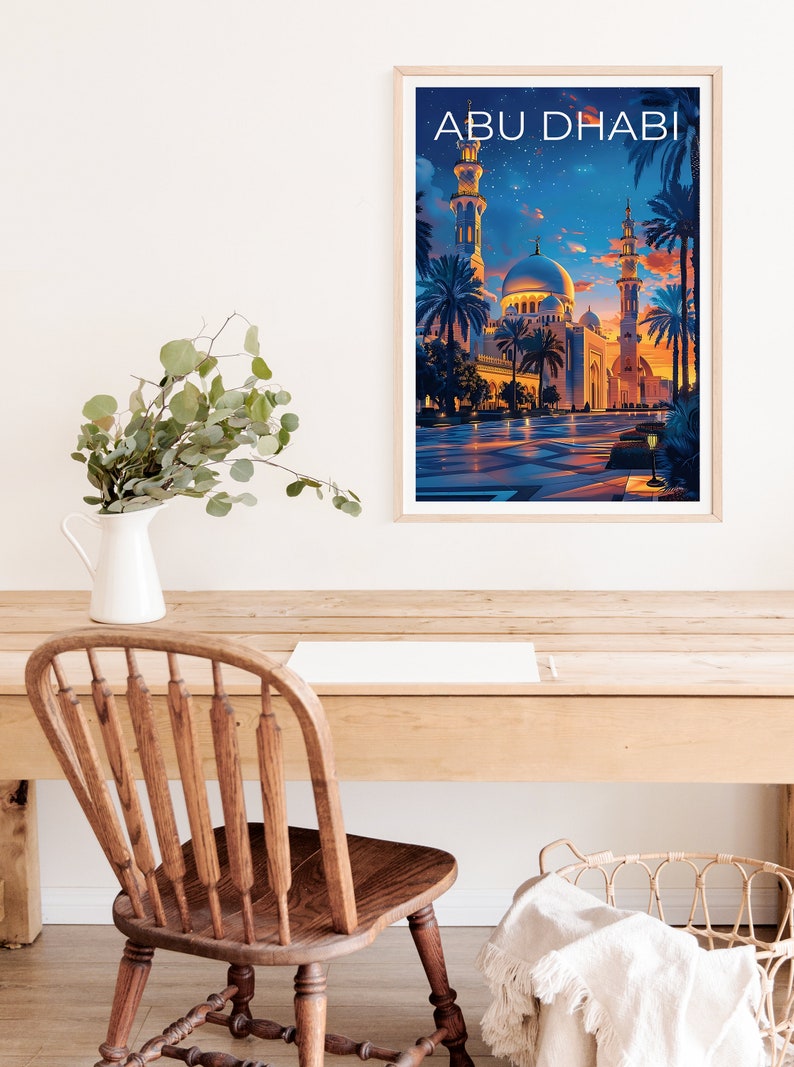 Abu Dhabi Poster, Abu Dhabi Druck, VAE Poster, Emerites Poster, Abu Dhabi Reiseposter, Naher Osten Poster, Abu Dhabi Kunst