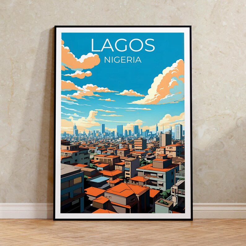 Lagos Travel Poster, Nigeria Wall Art, Nigeria Print, Lagos Poster, Africa Poster, City Poster, Nigeria Art