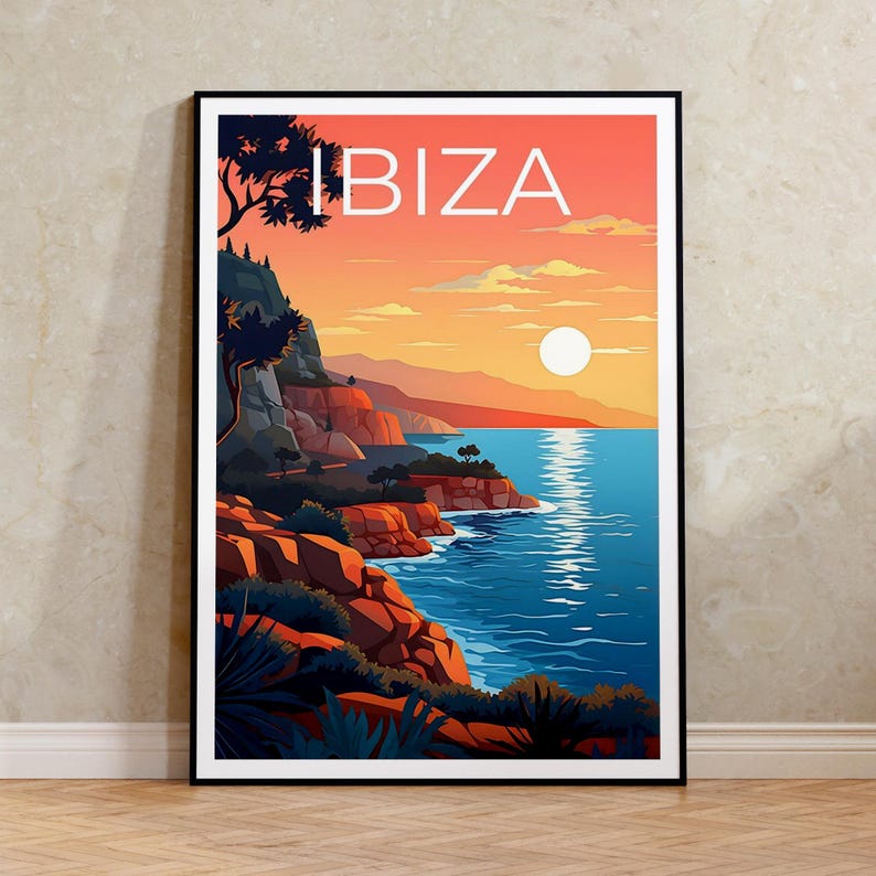 Ibiza Travel Poster, Spain Wall Art, Spain Print, Ibiza Poster, Spain Poster, Island Poster, Ibiza Art