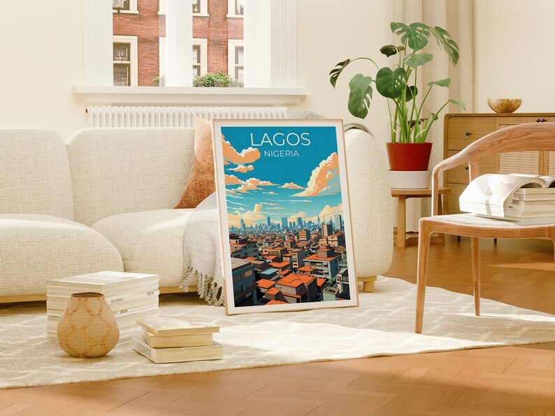 Lagos Travel Poster, Nigeria Wall Art, Nigeria Print, Lagos Poster, Africa Poster, City Poster, Nigeria Art
