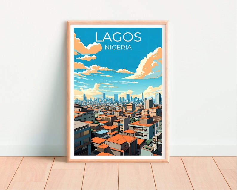 Lagos Travel Poster, Nigeria Wall Art, Nigeria Print, Lagos Poster, Africa Poster, City Poster, Nigeria Art