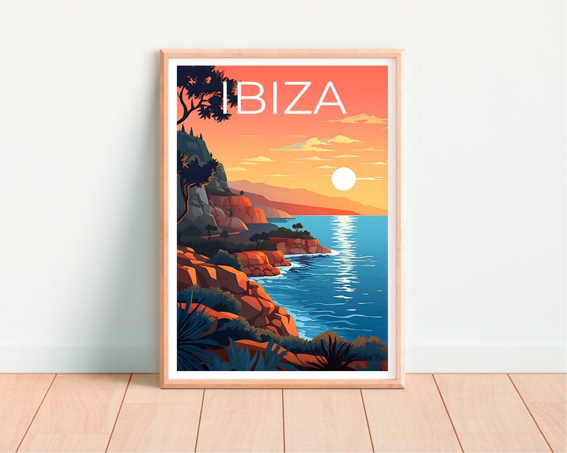 Ibiza Travel Poster, Spain Wall Art, Spain Print, Ibiza Poster, Spain Poster, Island Poster, Ibiza Art
