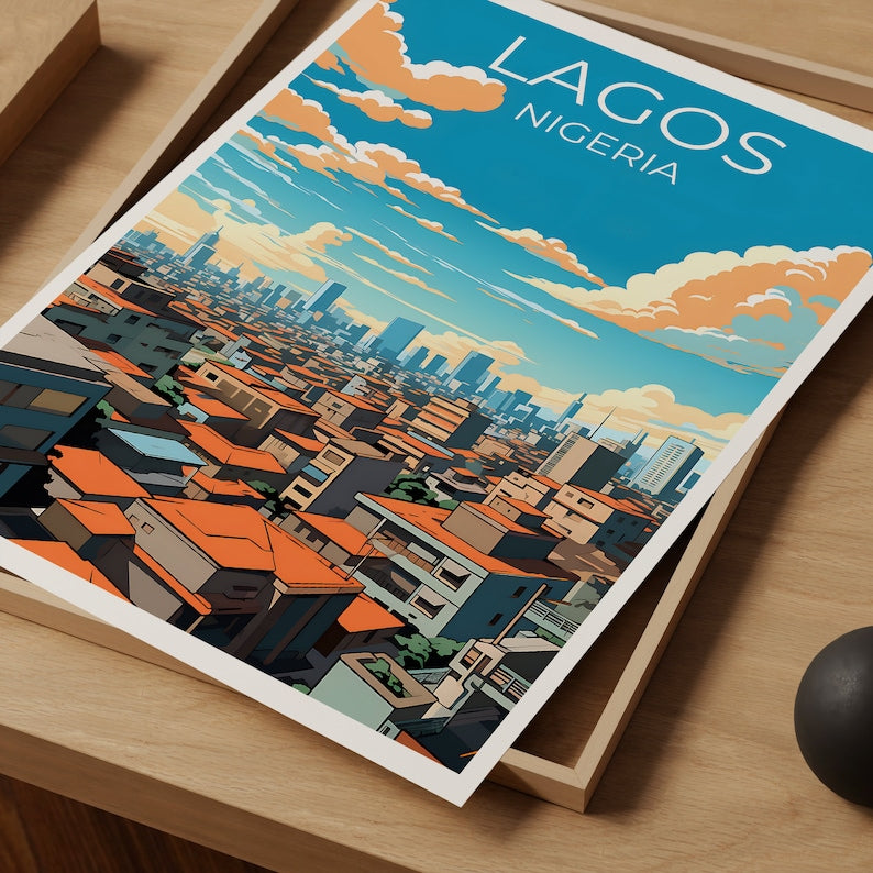 Lagos Travel Poster, Nigeria Wall Art, Nigeria Print, Lagos Poster, Africa Poster, City Poster, Nigeria Art