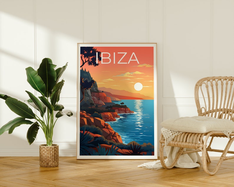 Ibiza Travel Poster, Spain Wall Art, Spain Print, Ibiza Poster, Spain Poster, Island Poster, Ibiza Art