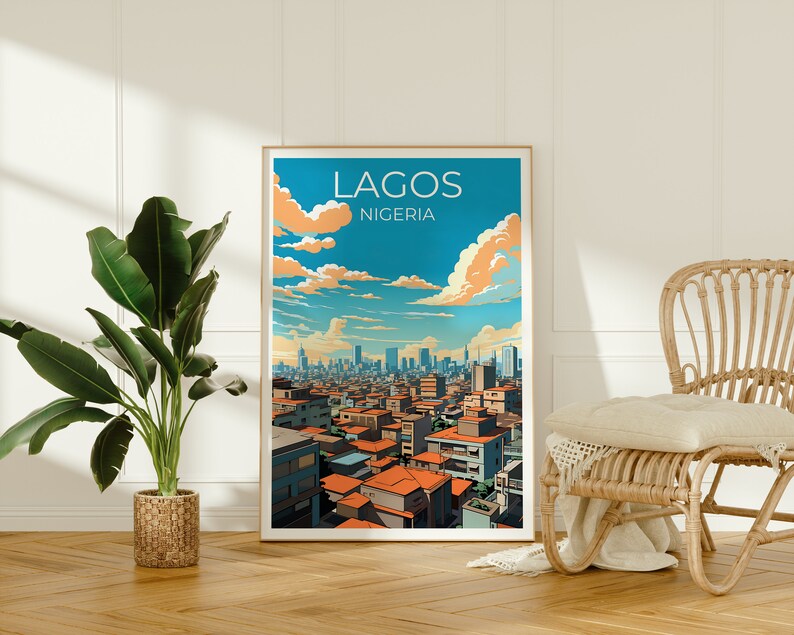Lagos Travel Poster, Nigeria Wall Art, Nigeria Print, Lagos Poster, Africa Poster, City Poster, Nigeria Art