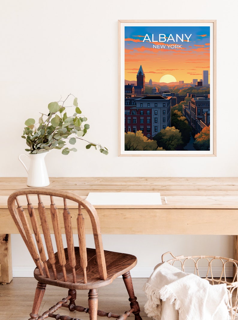 Albany Travel Poster, New York Wall Art, New York Print, Albany Poster, Albany Art, City Poster, Wall Decor