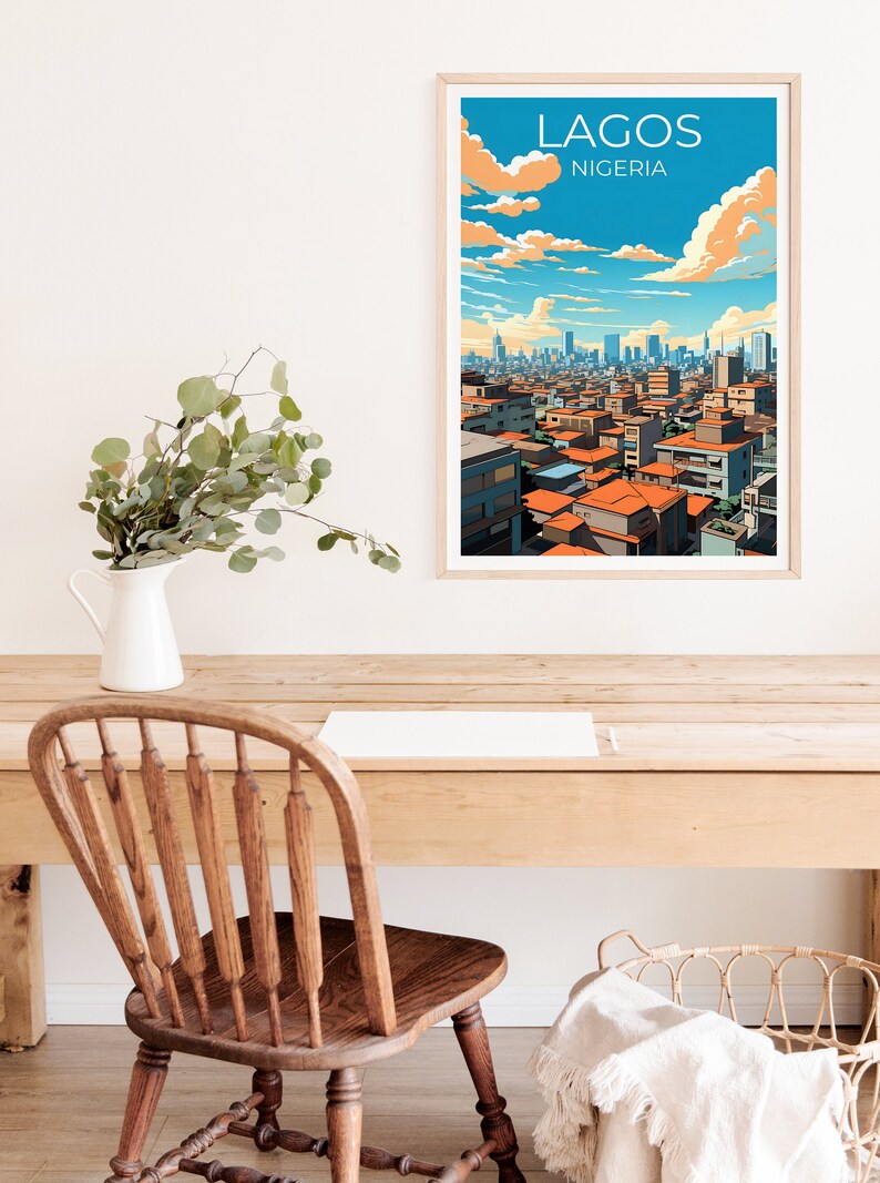 Lagos Travel Poster, Nigeria Wall Art, Nigeria Print, Lagos Poster, Africa Poster, City Poster, Nigeria Art