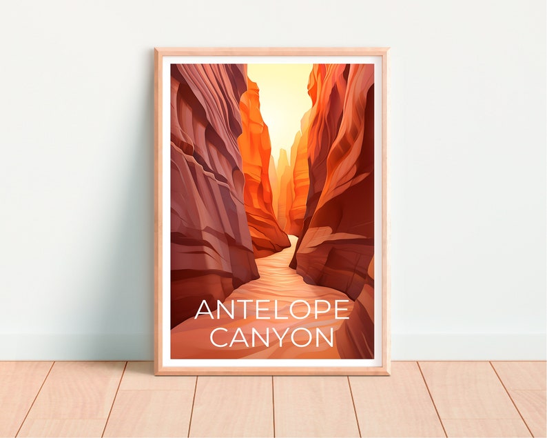 Antelope Canyon Travel Poster, Arizona Wall Art, Arizona Print, Antelope Canyon Poster, Nature Poster, Hiking Poster, Antelope Canyon Art