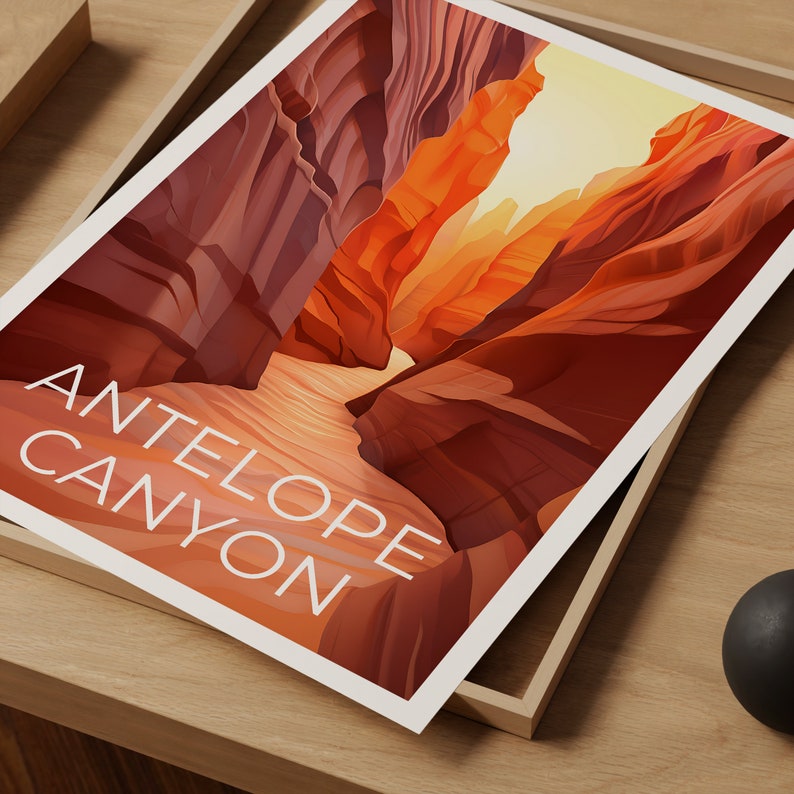 Antelope Canyon Travel Poster, Arizona Wall Art, Arizona Print, Antelope Canyon Poster, Nature Poster, Hiking Poster, Antelope Canyon Art