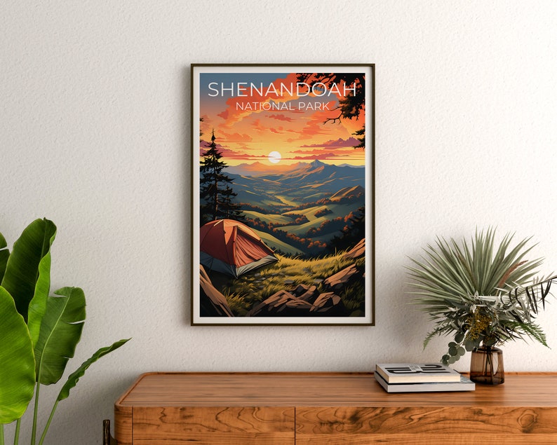 Affiche de voyage de Shenandoah, art mural de Virginie, impression de Virginie, affiche de Shenandoah, affiche de Virginie, affiche de nature, art de Shenandoah