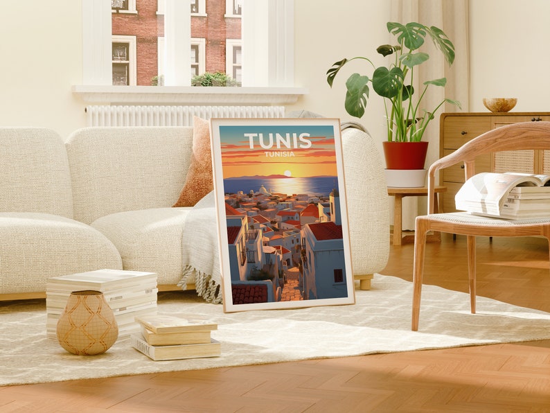 Tunis Travel Poster, Tunisia Wall Art, Tunisia Print, Tunis Poster, Africa Poster, City Poster, Tunis Art