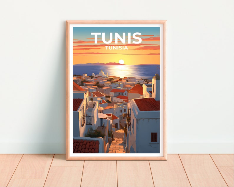 Tunis Travel Poster, Tunisia Wall Art, Tunisia Print, Tunis Poster, Africa Poster, City Poster, Tunis Art