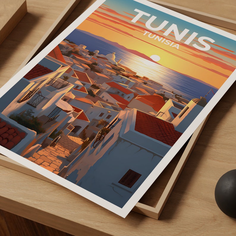 Tunis Travel Poster, Tunisia Wall Art, Tunisia Print, Tunis Poster, Africa Poster, City Poster, Tunis Art