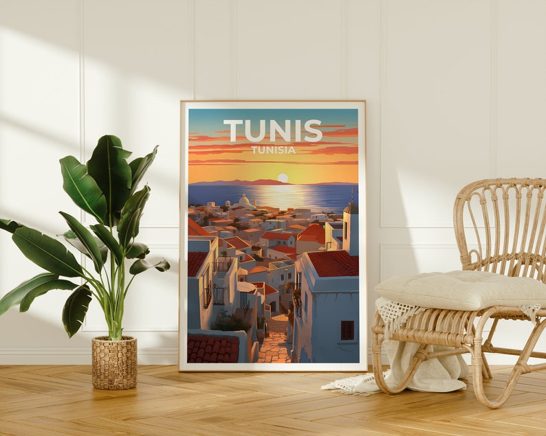Tunis Travel Poster, Tunisia Wall Art, Tunisia Print, Tunis Poster, Africa Poster, City Poster, Tunis Art