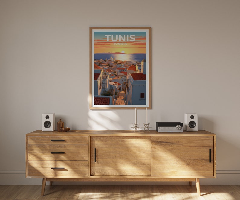 Tunis Travel Poster, Tunisia Wall Art, Tunisia Print, Tunis Poster, Africa Poster, City Poster, Tunis Art