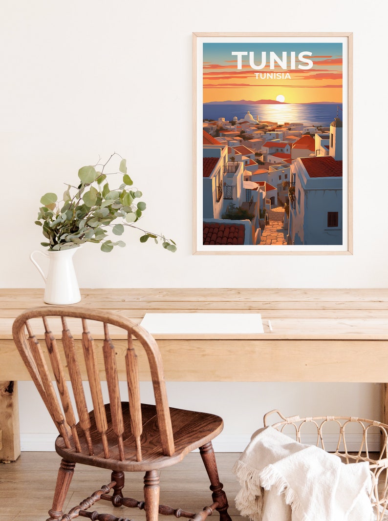 Tunis Travel Poster, Tunisia Wall Art, Tunisia Print, Tunis Poster, Africa Poster, City Poster, Tunis Art