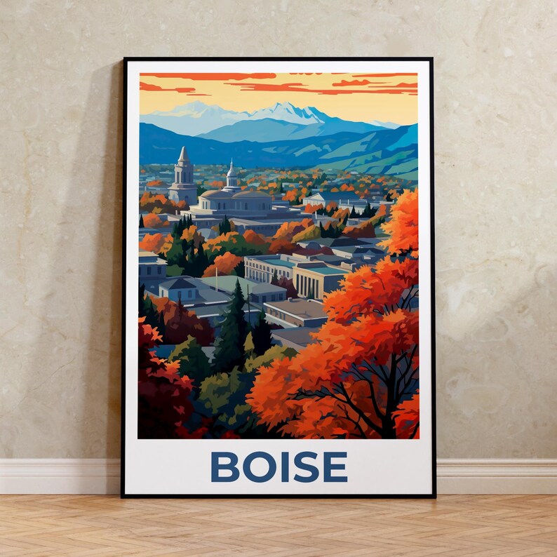 Boise Print, Idaho Poster, Boise Poster, Boise Illustration, Boise City, Idaho Print, Birthday Gift,