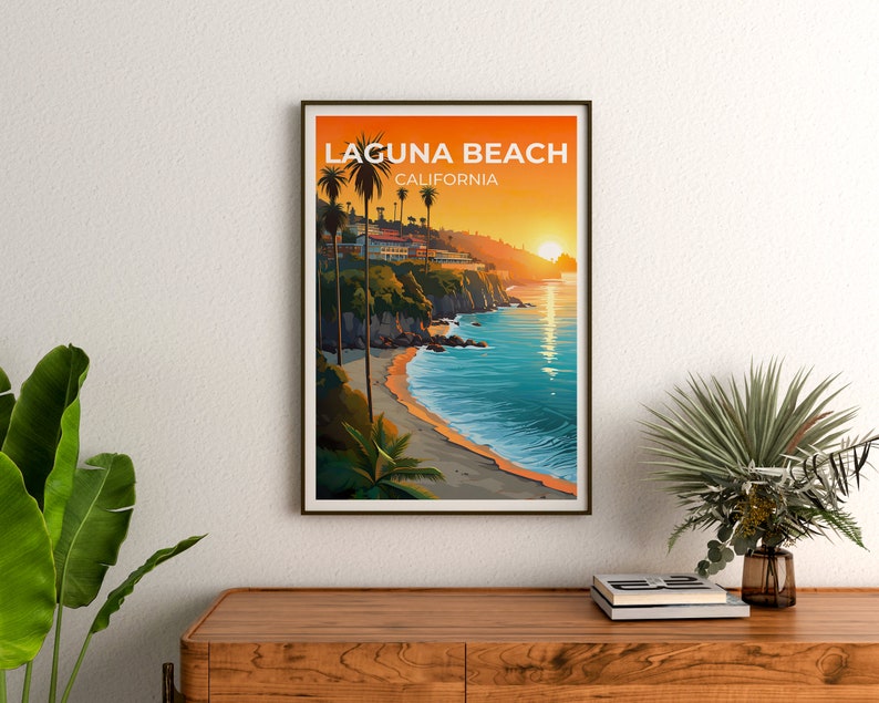 Laguna Beach Poster, California Wall Art, California Print, Laguna Beach Travel Poster, Beach Art, Cali Poster, Beach Print, Wall Decor