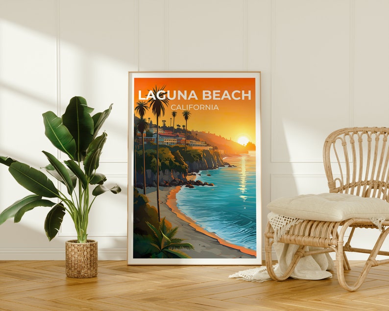 Laguna Beach Poster, California Wall Art, California Print, Laguna Beach Travel Poster, Beach Art, Cali Poster, Beach Print, Wall Decor