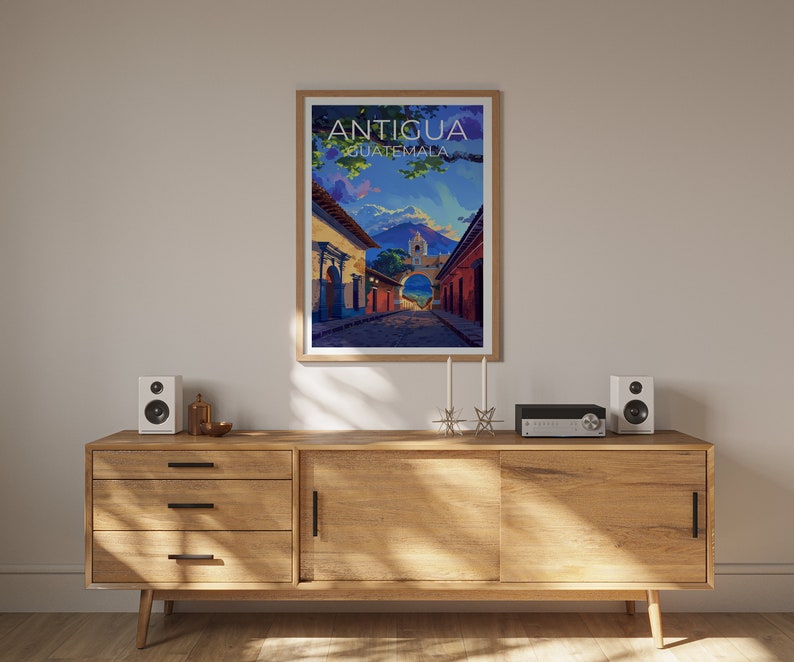 Antigua Travel Poster, Guatemala Wall Art, Guatemala Print, Antigua Poster, Guatemala Poster, City Poster, Antigua Art