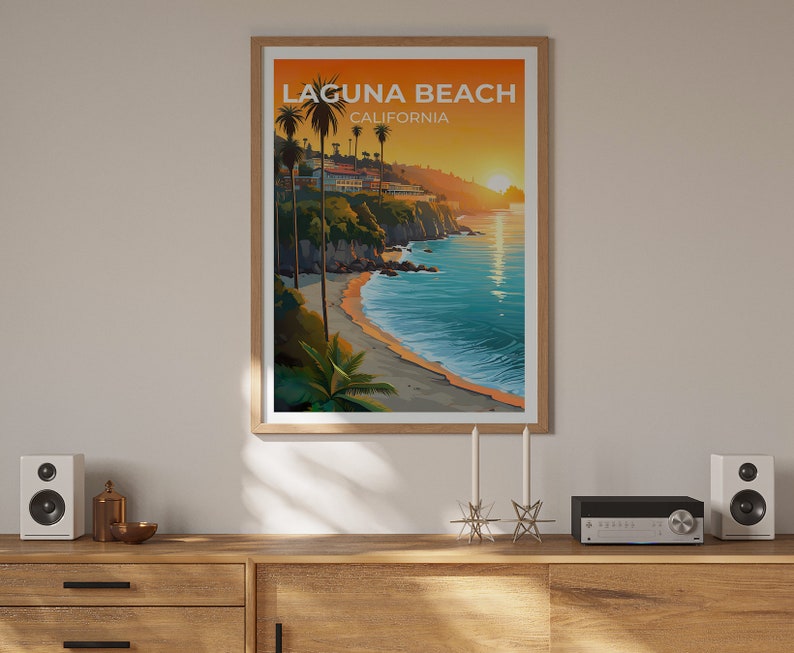 Laguna Beach Poster, California Wall Art, California Print, Laguna Beach Travel Poster, Beach Art, Cali Poster, Beach Print, Wall Decor