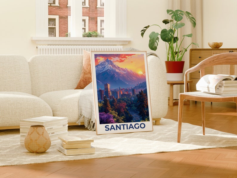 Santiago Poster, Santiago Print, Chile Poster, Chile Print, Santiago Travel Poster, Chile Art, Santiago Art