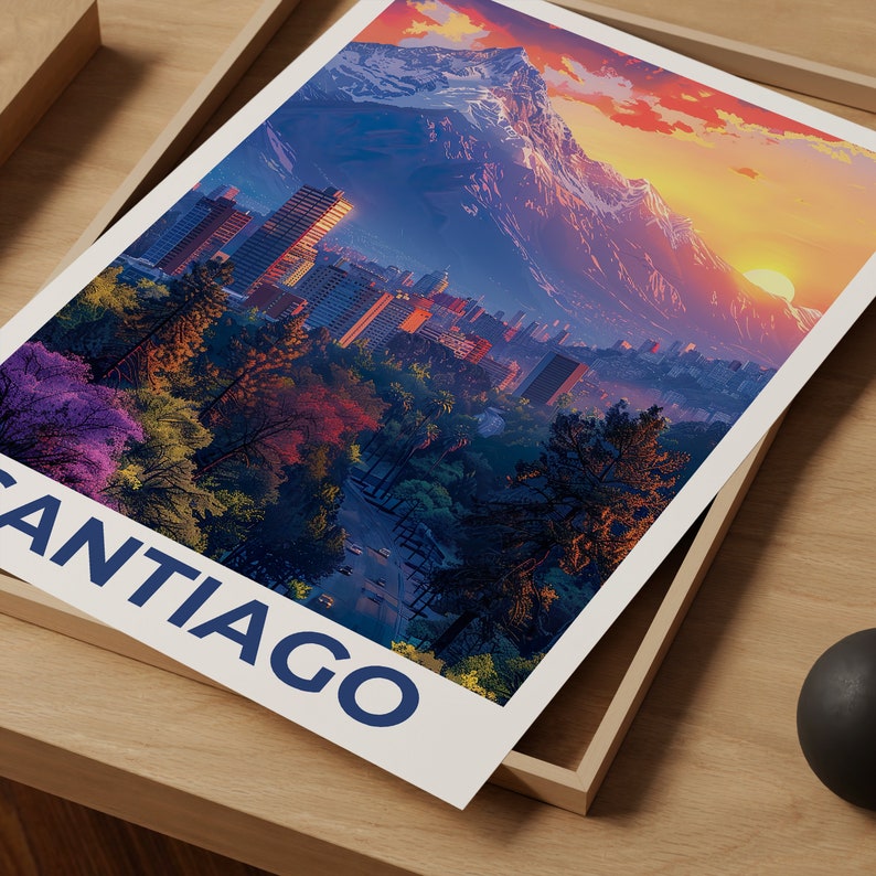 Santiago Poster, Santiago Print, Chile Poster, Chile Print, Santiago Travel Poster, Chile Art, Santiago Art