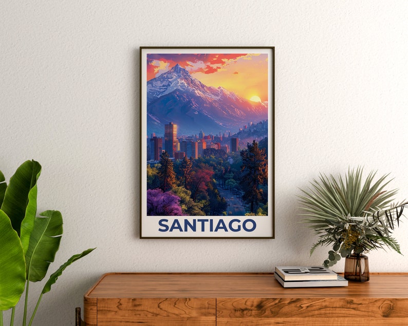 Santiago Poster, Santiago Print, Chile Poster, Chile Print, Santiago Travel Poster, Chile Art, Santiago Art