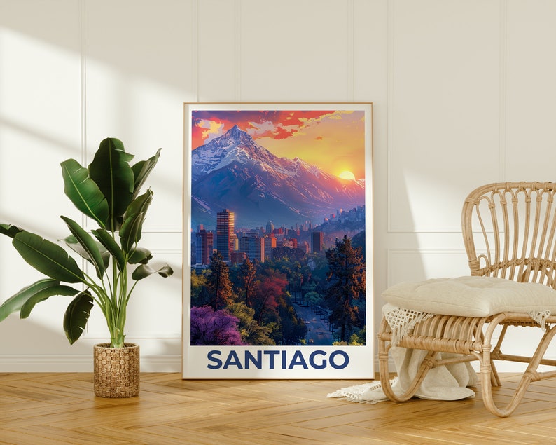 Santiago Poster, Santiago Print, Chile Poster, Chile Print, Santiago Travel Poster, Chile Art, Santiago Art