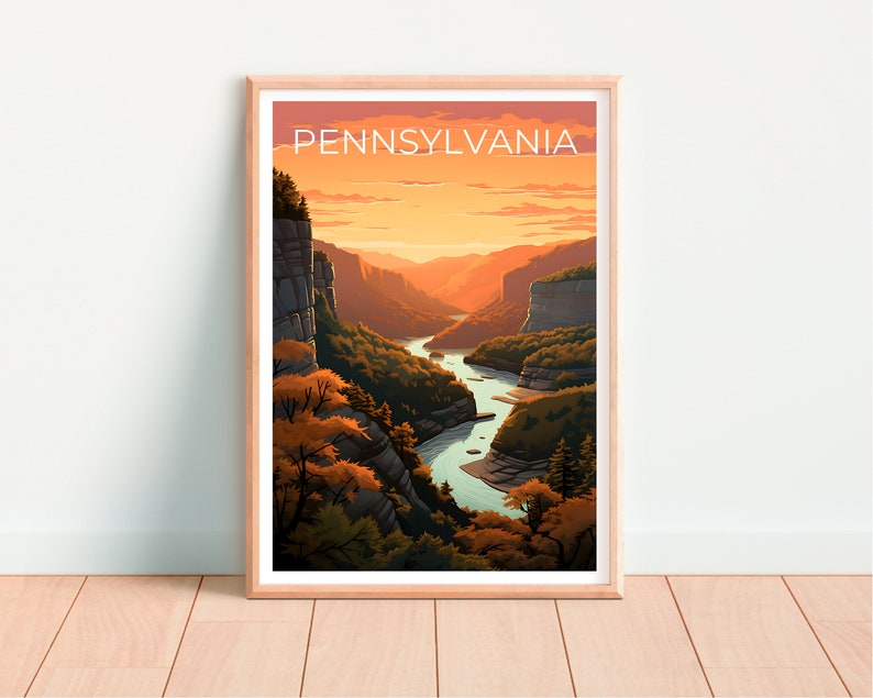 Affiche de Pennsylvanie, Impression de Pennsylvanie, Affiche de montagne, Impression de nature, Affiche de voyage de Pennsylvanie, Affiche de forêt, Art de Pennsylvanie