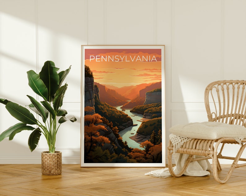 Affiche de Pennsylvanie, Impression de Pennsylvanie, Affiche de montagne, Impression de nature, Affiche de voyage de Pennsylvanie, Affiche de forêt, Art de Pennsylvanie