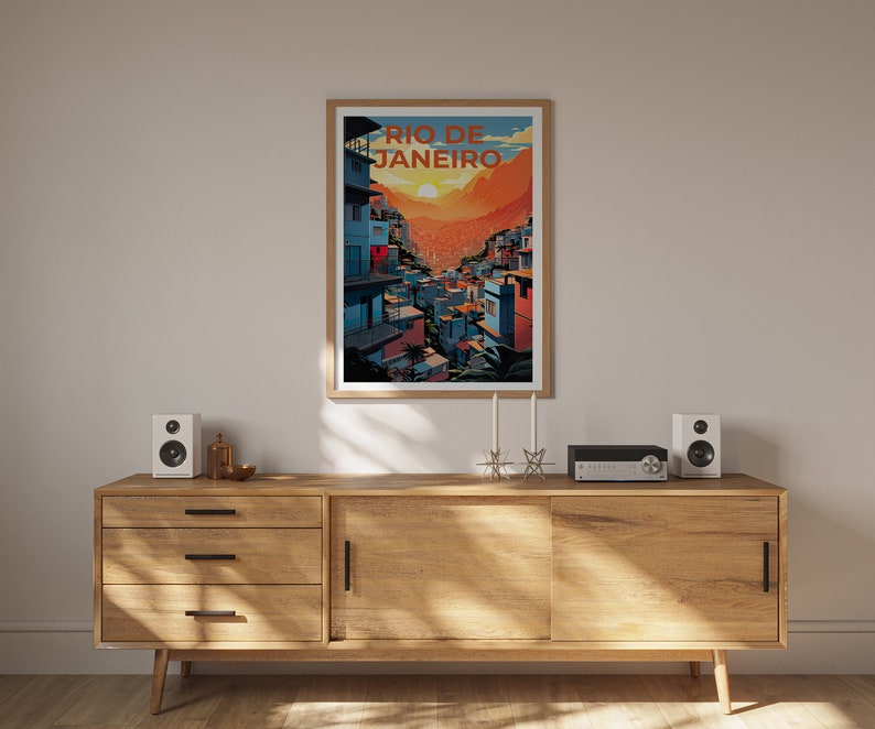 Rio de Janeiro Travel Poster, Brazil Wall Art, Brazil Print, Rio de Janeiro Poster, Brazil Poster, Favela Poster, Rio de Janeiro Art