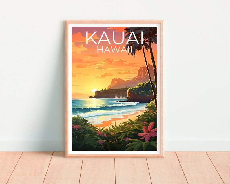 Kauai Poster, Hawaii Print, Hawaii Art, KauaiPrint, Kauai Travel Poster, Hawaii Island Poster, Hawaii Wall Art